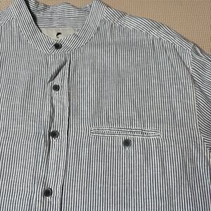 Lee Valley Ireland Long Sleeve Striped Grandfather Henley Shirt Men's Size 2XL